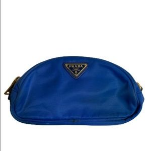 Prada Blue Nylon Cosmetics Case